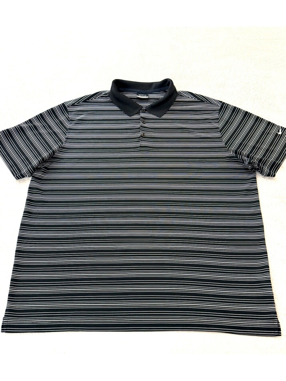 Nike Golf Dri-FIT Polo Shirt Men’s XXL Black White Striped Short Sleeve